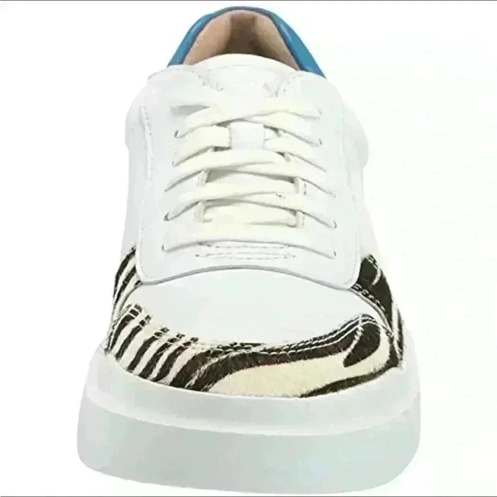 Cole Haan Women's Grandpro Rally Court Sneaker Size 5 B  W21916 White/Zebra/Blue - Picture 4 of 12